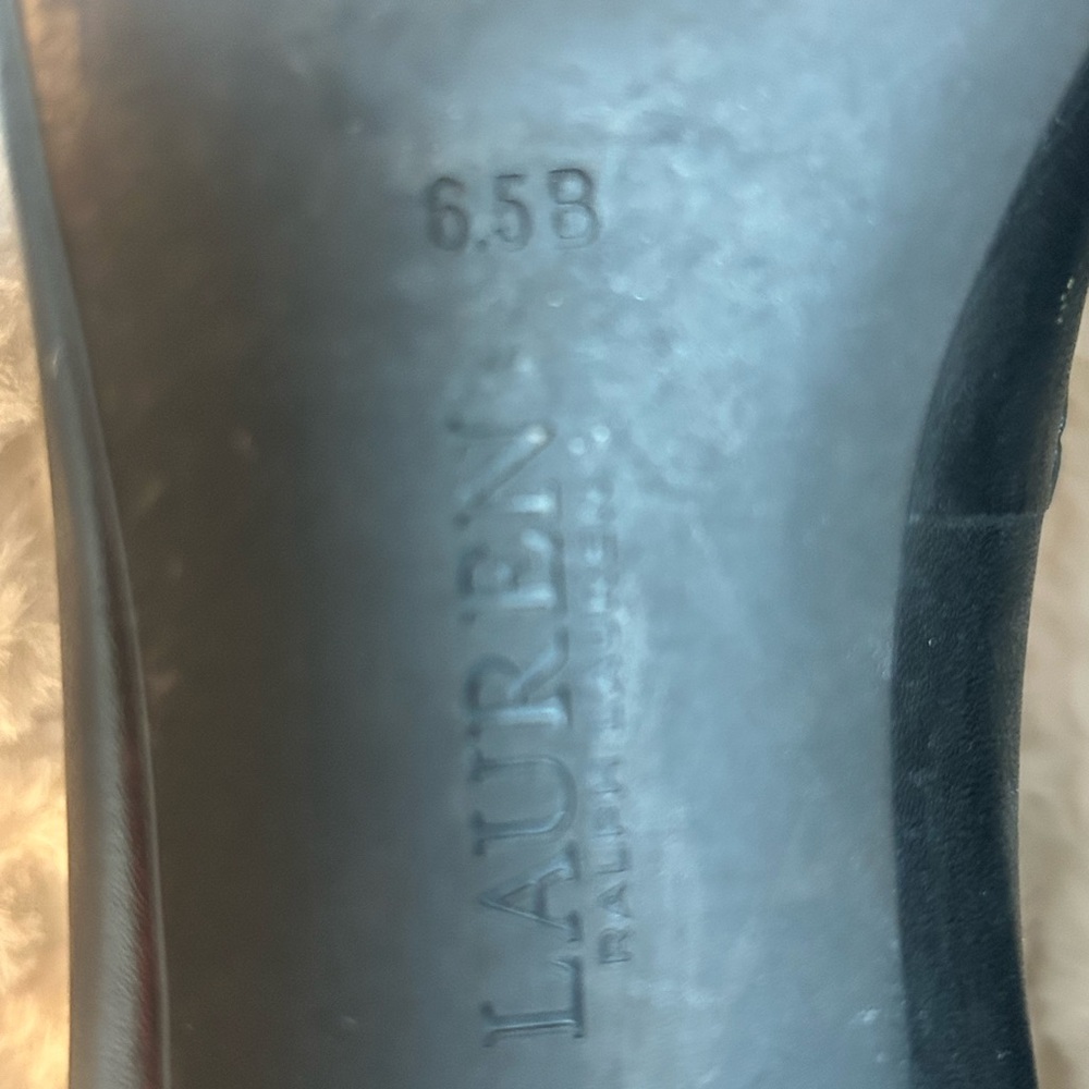 Ralph Lauren Glennie Black Leather slip on ballet flat women’s size 6.5 - Picture 5 of 11